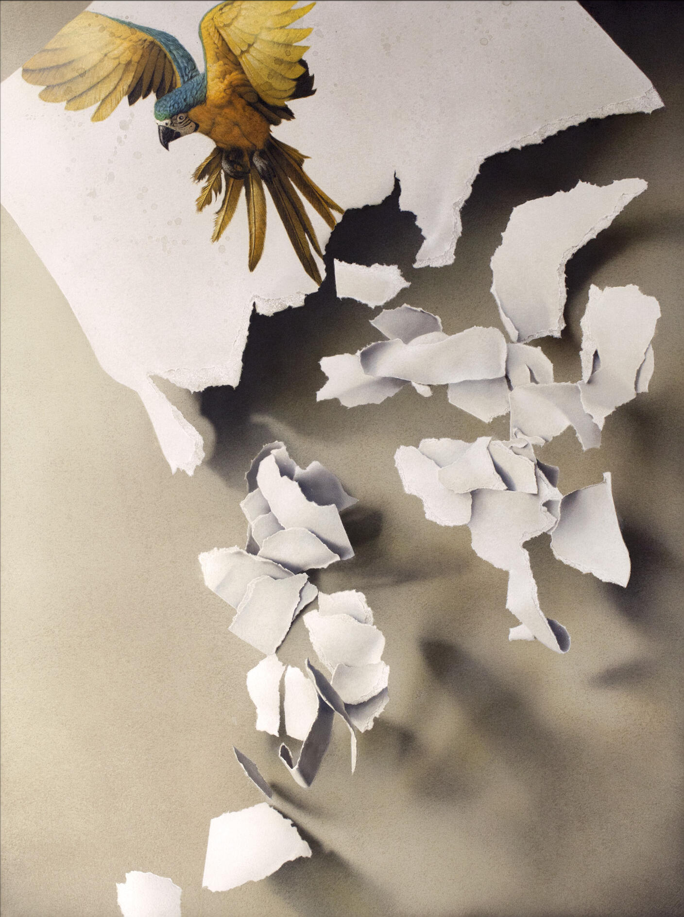 Eckart Hahn: Papiertiger, Ausstellung, Kunstausstellung, Bergisch Gladbach, Villa Zanders, Grand Vent, VG Bild-Kunst, Privatsammlung Frankfurt