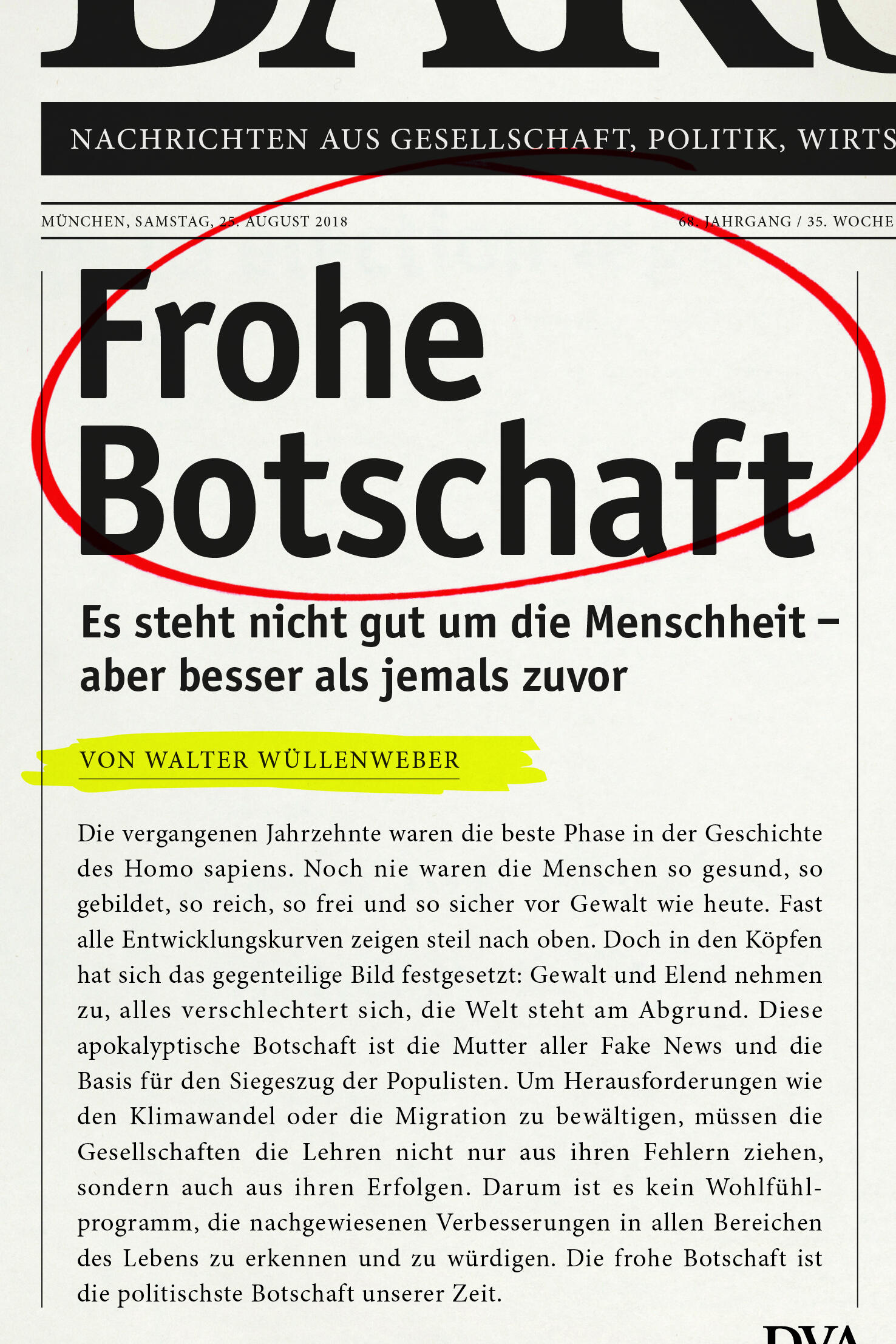 frohe botschaft walter wüllenweber gesellschaft gesellschaftsentwicklung soziologie psychologie philosophie