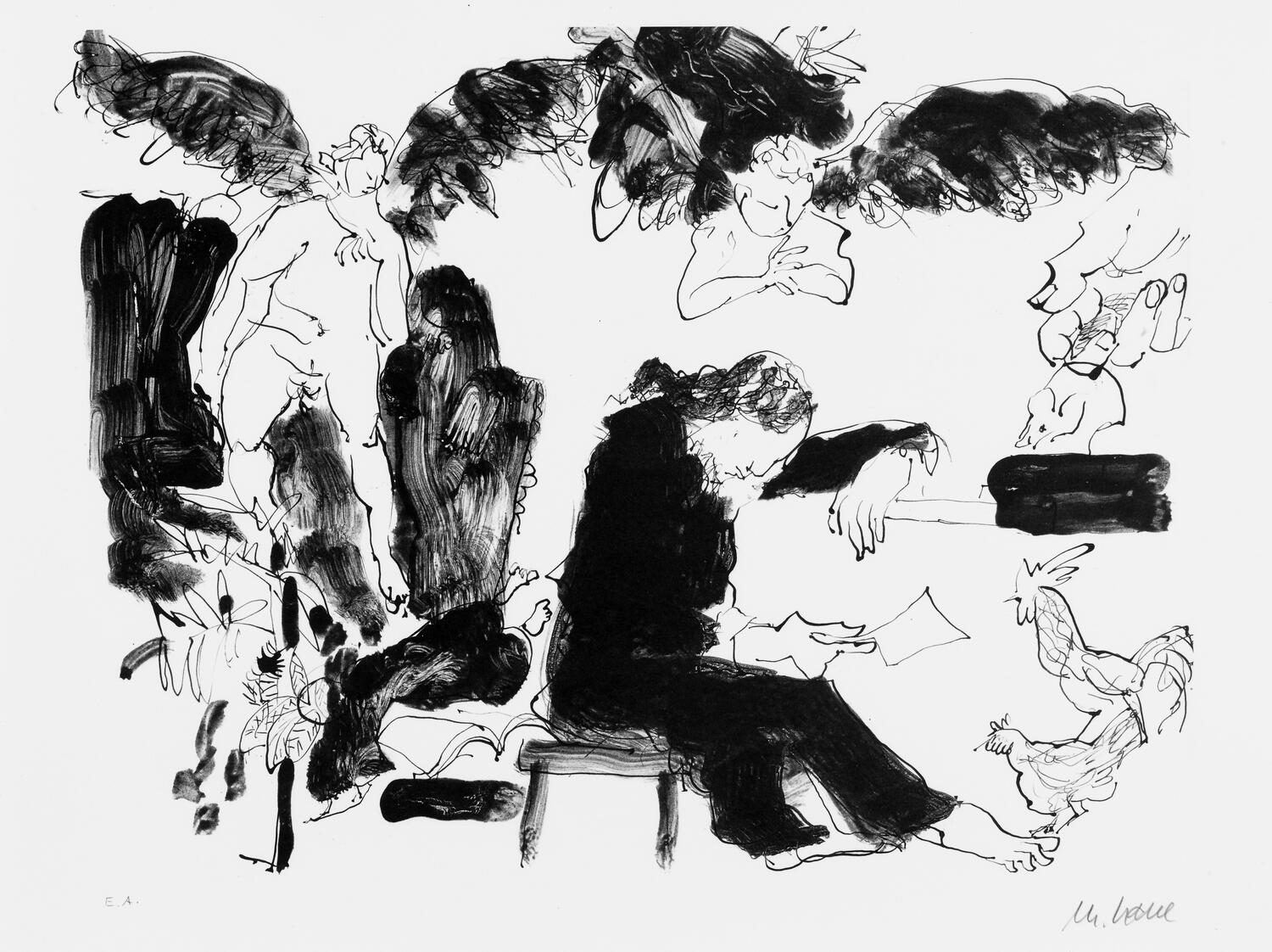 Armin Müller-Stahl, Nacht und Tag auf der Erde, Ausstellung, Kunstausstellung, Bedburg-Hau, Museum Schloss Moyland, Die Melancholie des Faust, aus: Urfaust (Mappenwerk), VG Bild-Kunst, Kunsthaus Lübeck