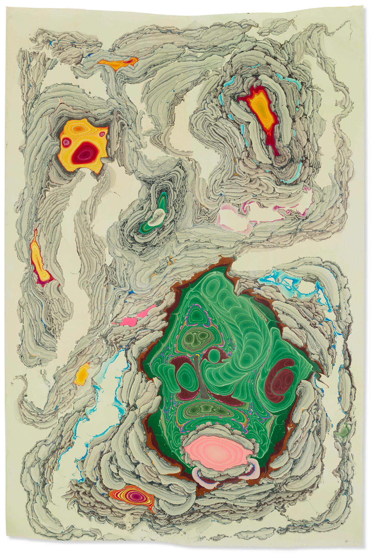 House of Balagan, 10 Jahre Sammlung Philara, Ausstellung, Kunstausstellung, Düsseldorf, Sammlung Philara, Kerstin Brätsch, Unstable Talismanic Rendering Pele's curse Nr. 21 (with gratitude to master marbler Dirk Lange),