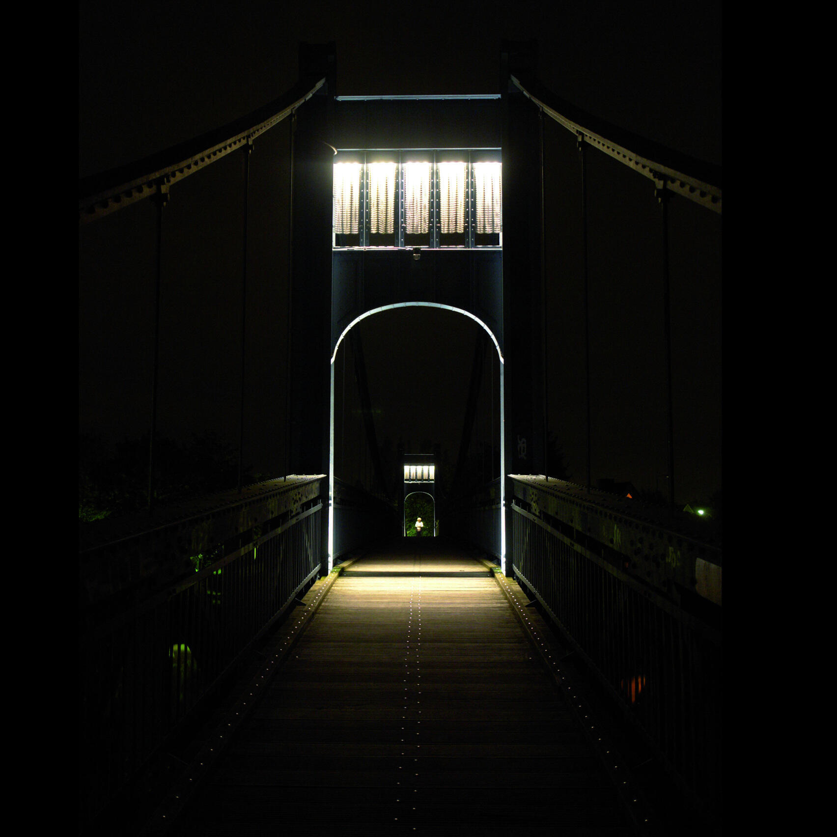 8. Nacht der Lichtkunst, Ausstellung, NRW, Kirsten Kaiser, Peter Kaiser, Hammer Fenster/ante portas, Hamm, Schulwegsteg Brücke, Karl-Heinz Breddermann, Stadt Hamm, Bildarchiv