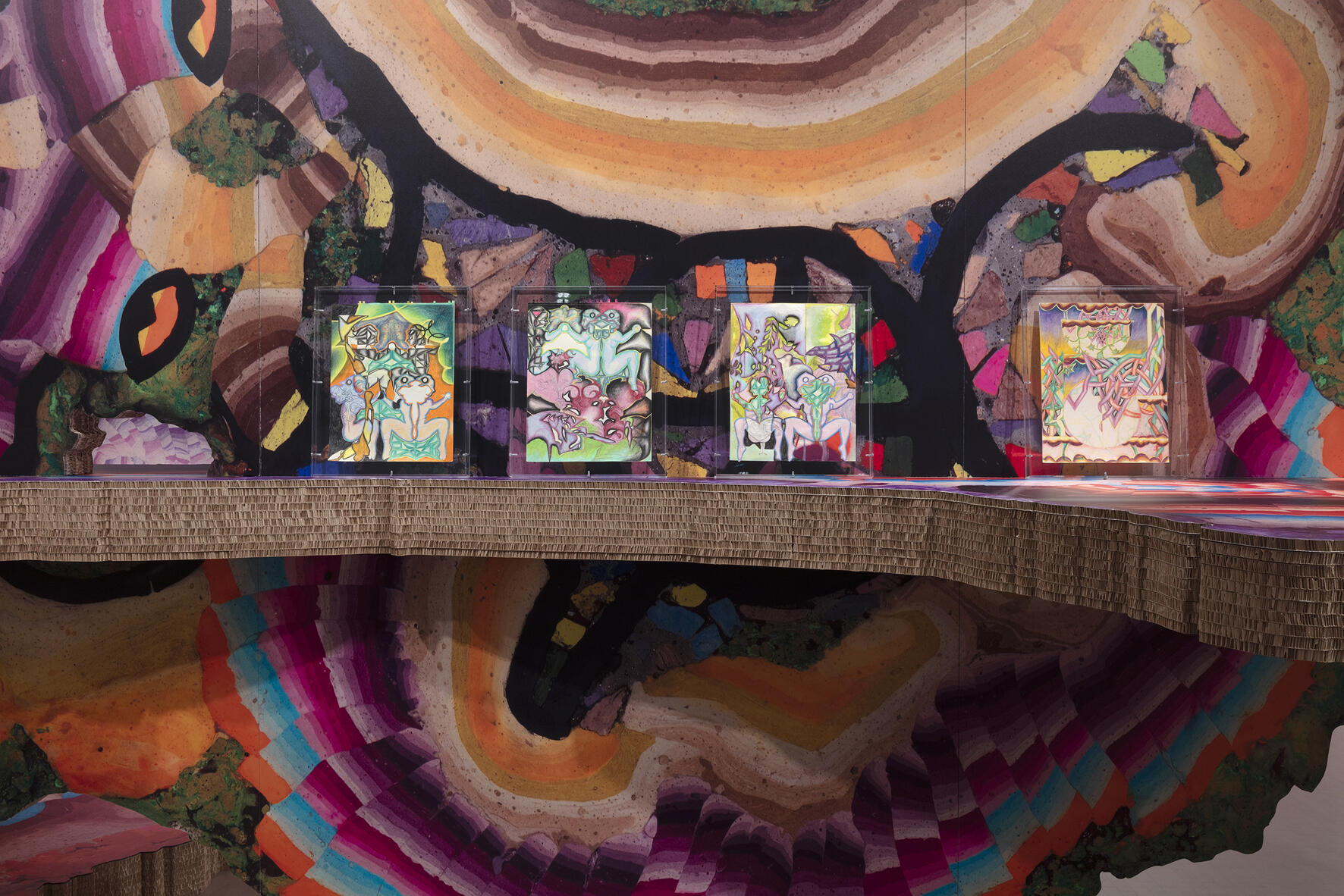 Kerstin Brätsch, Ausstellung, Kunstausstellung, Bonn, Kunstmuseum Bonn, Ausstellungsansicht, MTAATEM, MUNCH Oslo, Ove Kvavi