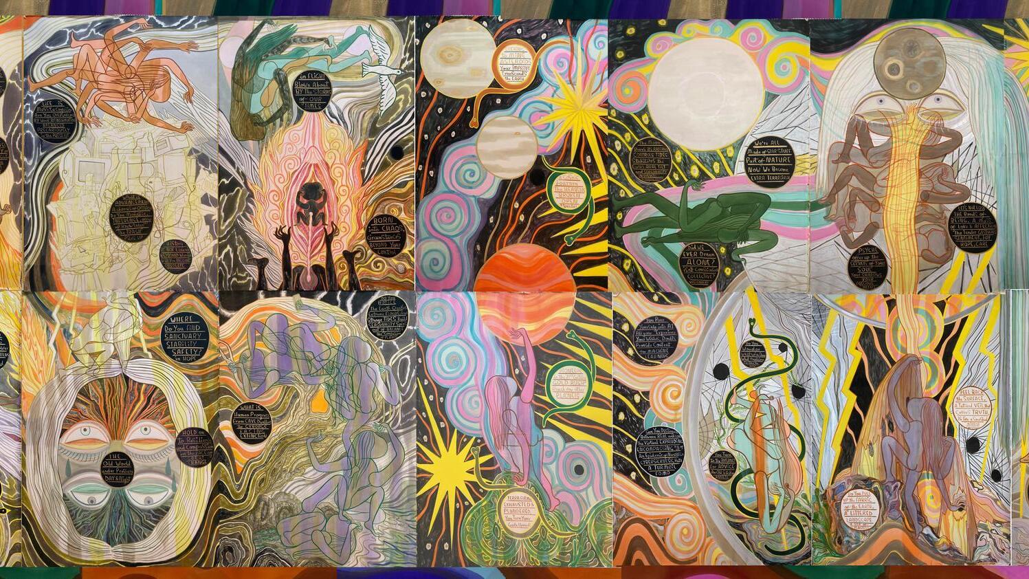 Emma Talbot, Psyche, Sammlungssatellit #10, Ausstellung, Kunstausstellung, Krefeld, Kaiser Wilhelm Museum, Kunstmuseen Krefeld, Galerie Onrust, Malerei auf Seide