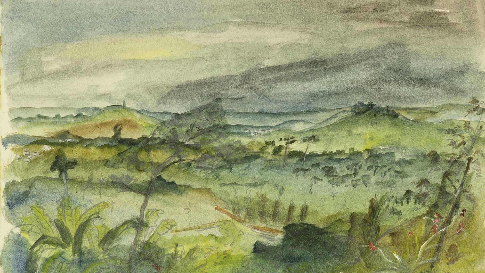 Heute hier, morgen dort, Ausstellung, Kunstausstellung, Bergisch Gladbach, Villa Zanders, Walter Lindgens, Tropenlandschaft in Nigeria, 1938