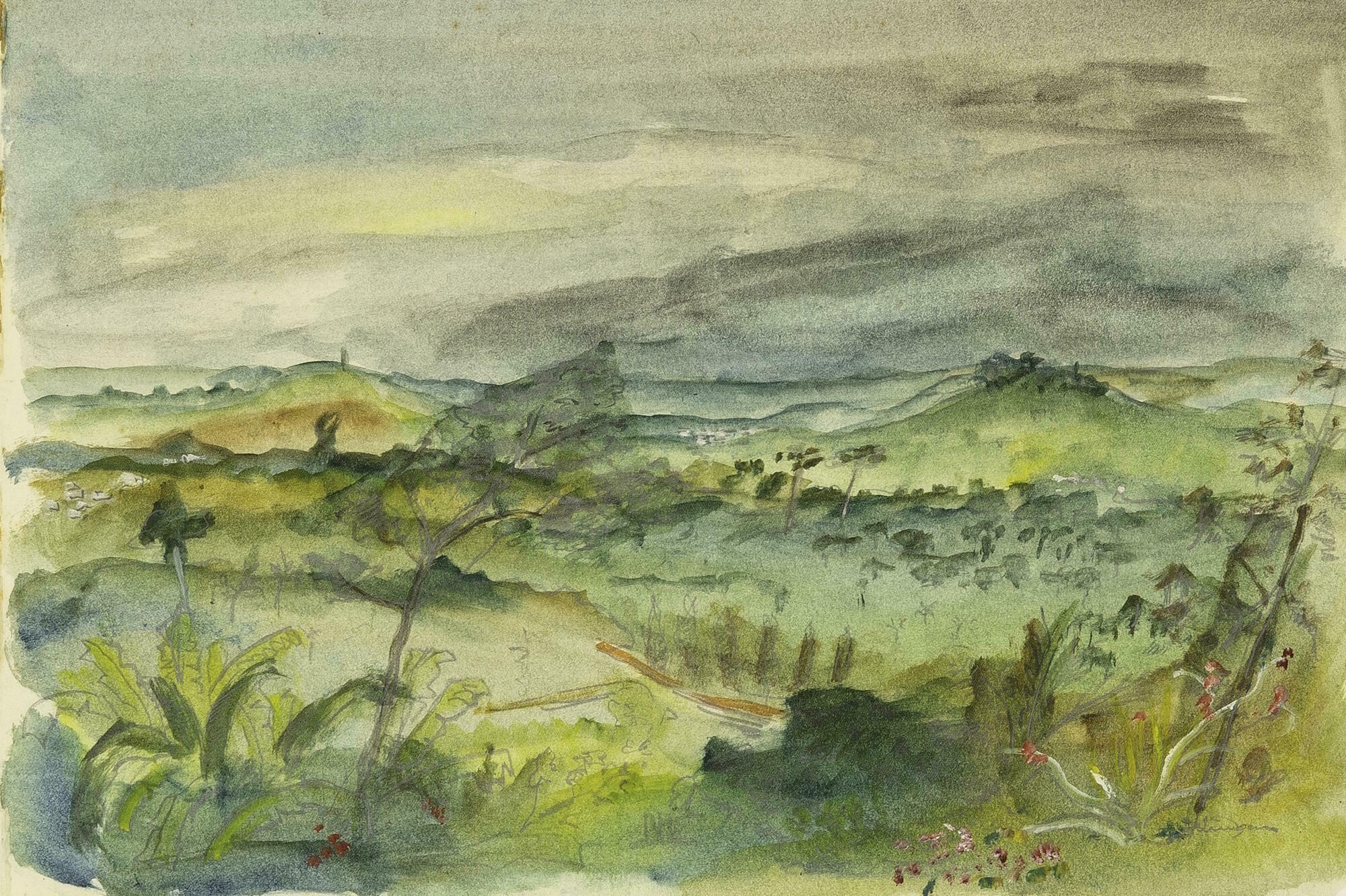 Heute hier, morgen dort, Ausstellung, Kunstausstellung, Bergisch Gladbach, Villa Zanders, Walter Lindgens, Tropenlandschaft in Nigeria, 1938