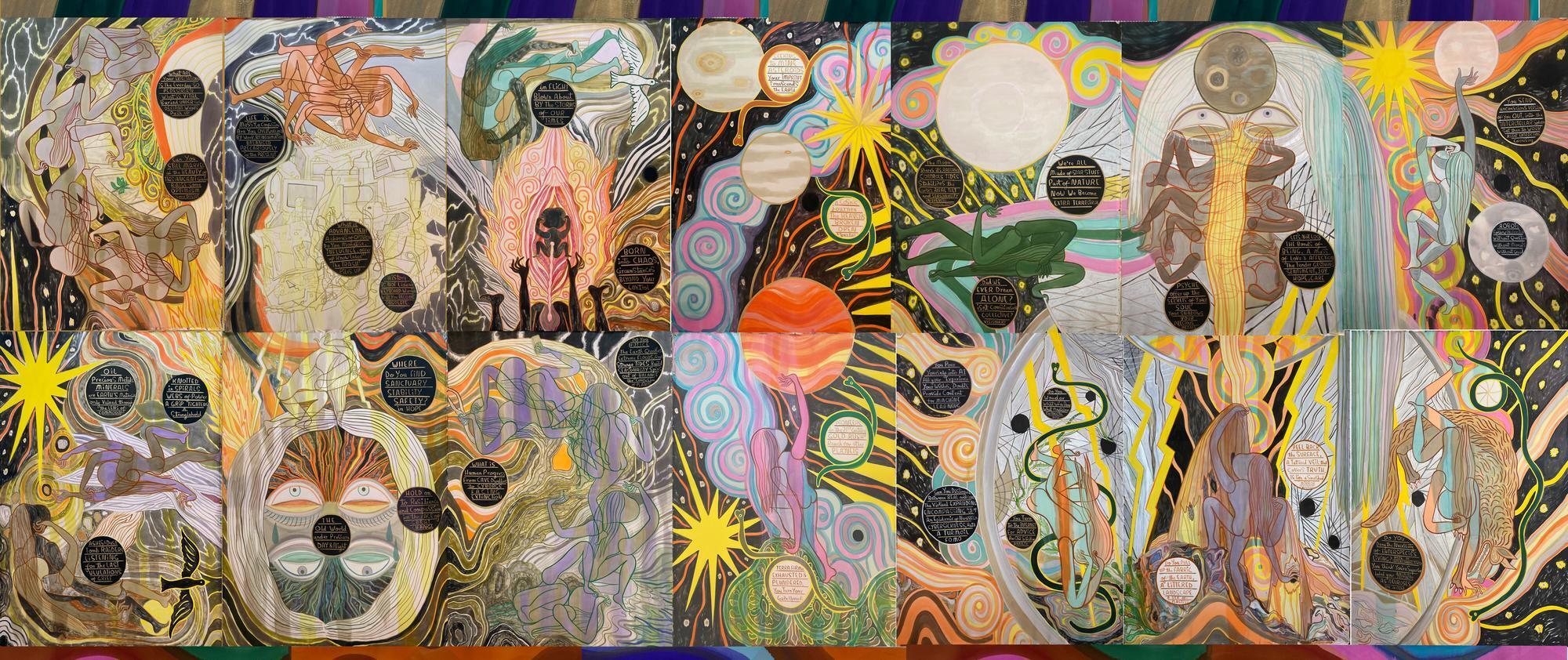 Emma Talbot, Psyche, Sammlungssatellit #10, Ausstellung, Kunstausstellung, Krefeld, Kaiser Wilhelm Museum, Kunstmuseen Krefeld, Galerie Onrust, Malerei auf Seide