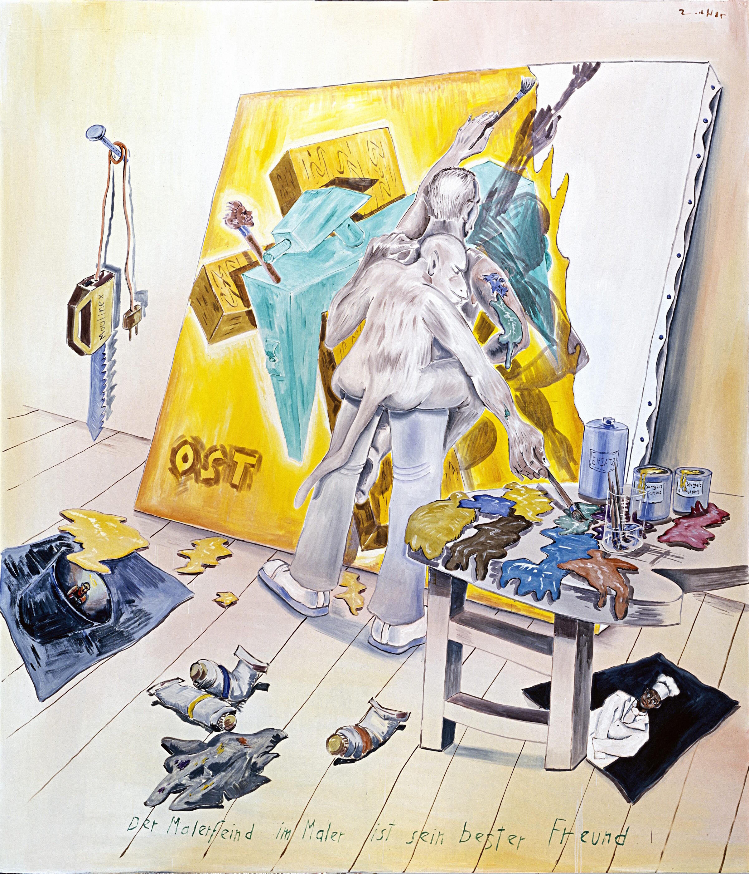 Jörg Immendorf, Ausstellung, Kunstausstellung, Düsseldorf, Kunstpalast, Der Malerfeind im Maler ist sein bester Freund, Sammlung Hans Grothe, Farbanalyse, Nachlass Jörg Immendorff