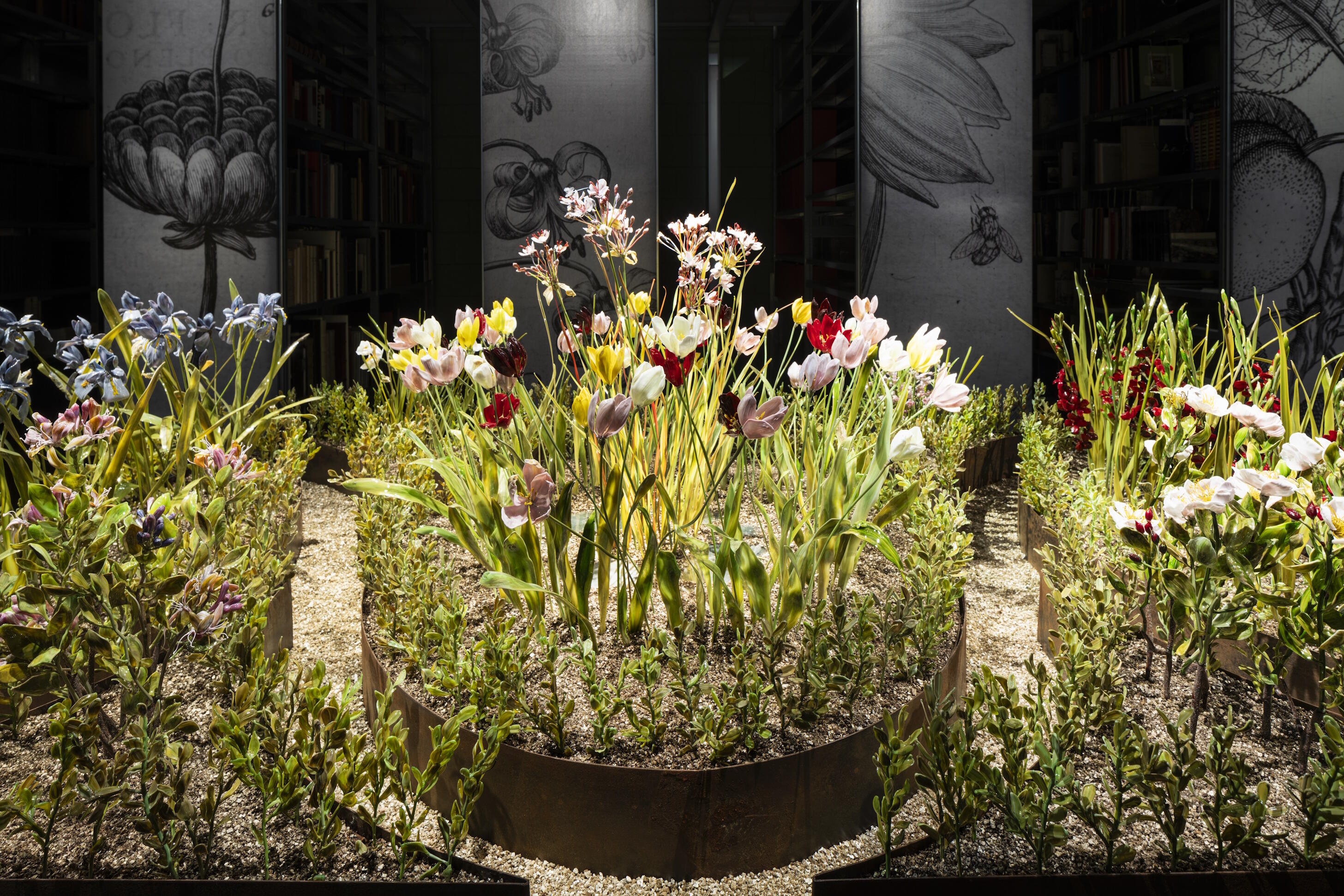 Ein Garten voller Blumen, Lilla Tabasso, Crispijn de Passe, Ausstellung, Kunstausstellung, Mettingen, Draiflessen Collection, Ausstellungsansicht, Fred Dott