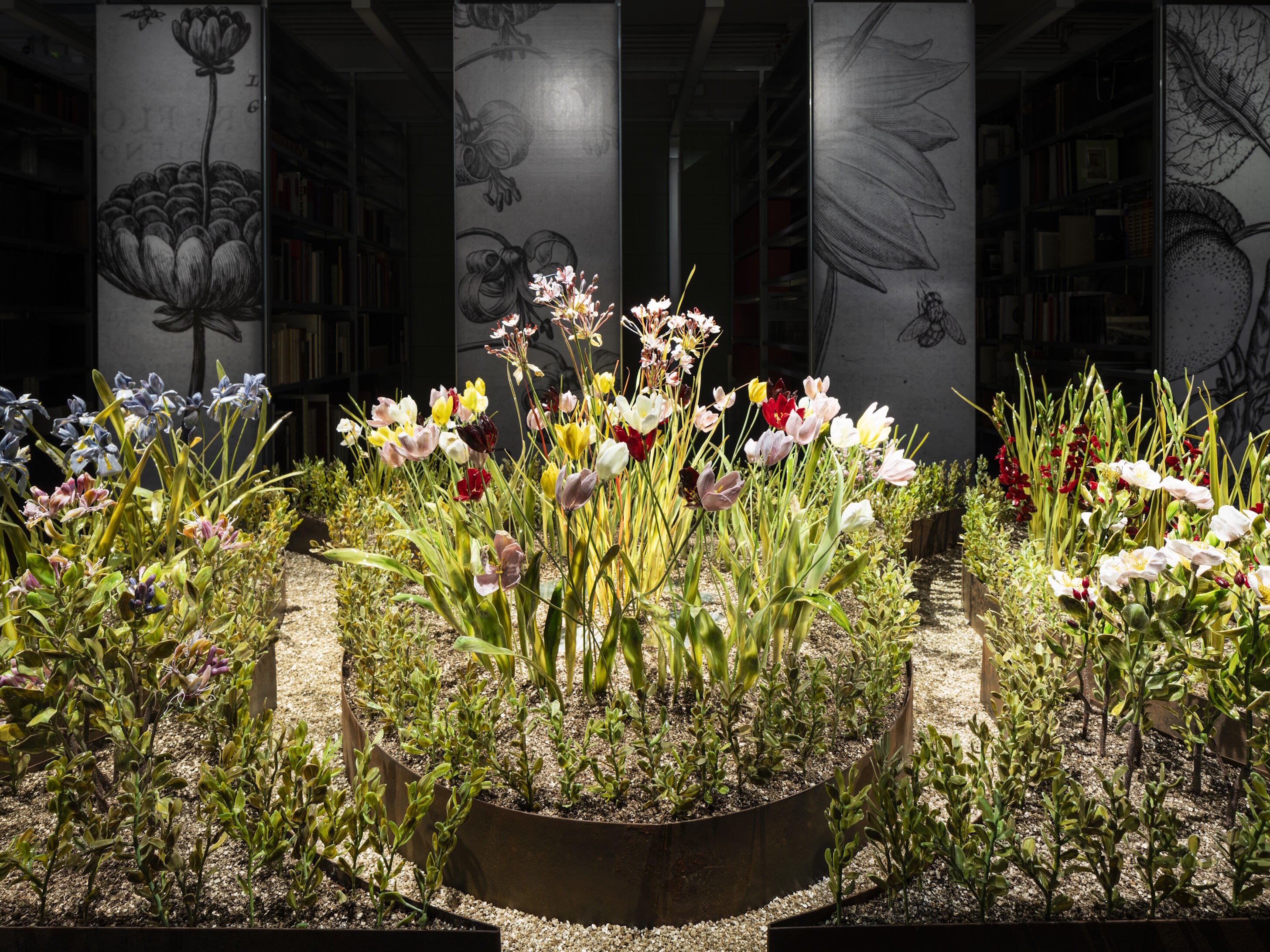 Ein Garten voller Blumen, Lilla Tabasso, Crispijn de Passe, Ausstellung, Kunstausstellung, Mettingen, Draiflessen Collection, Ausstellungsansicht, Fred Dott