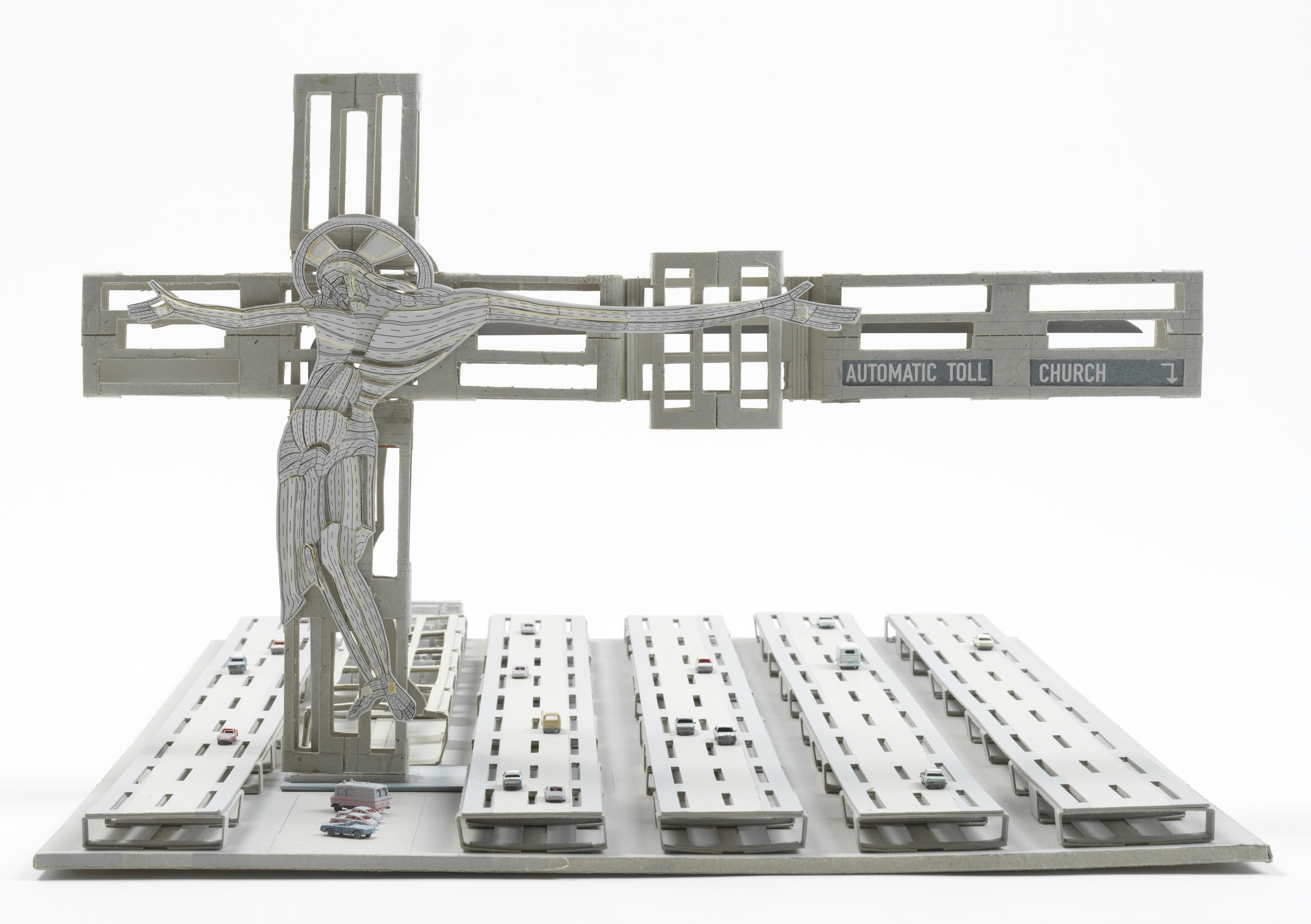 Thomas Bayrle, Fröhlich sein!, Ausstellung, Kunstausstellung, Frankfurt am Main, Schirn Kunsthalle, Ausstellungsansicht, Philip Johnson, The New York Times, Norbert Miguletz, Gerano Pavesi, Church, Jens Ziehe