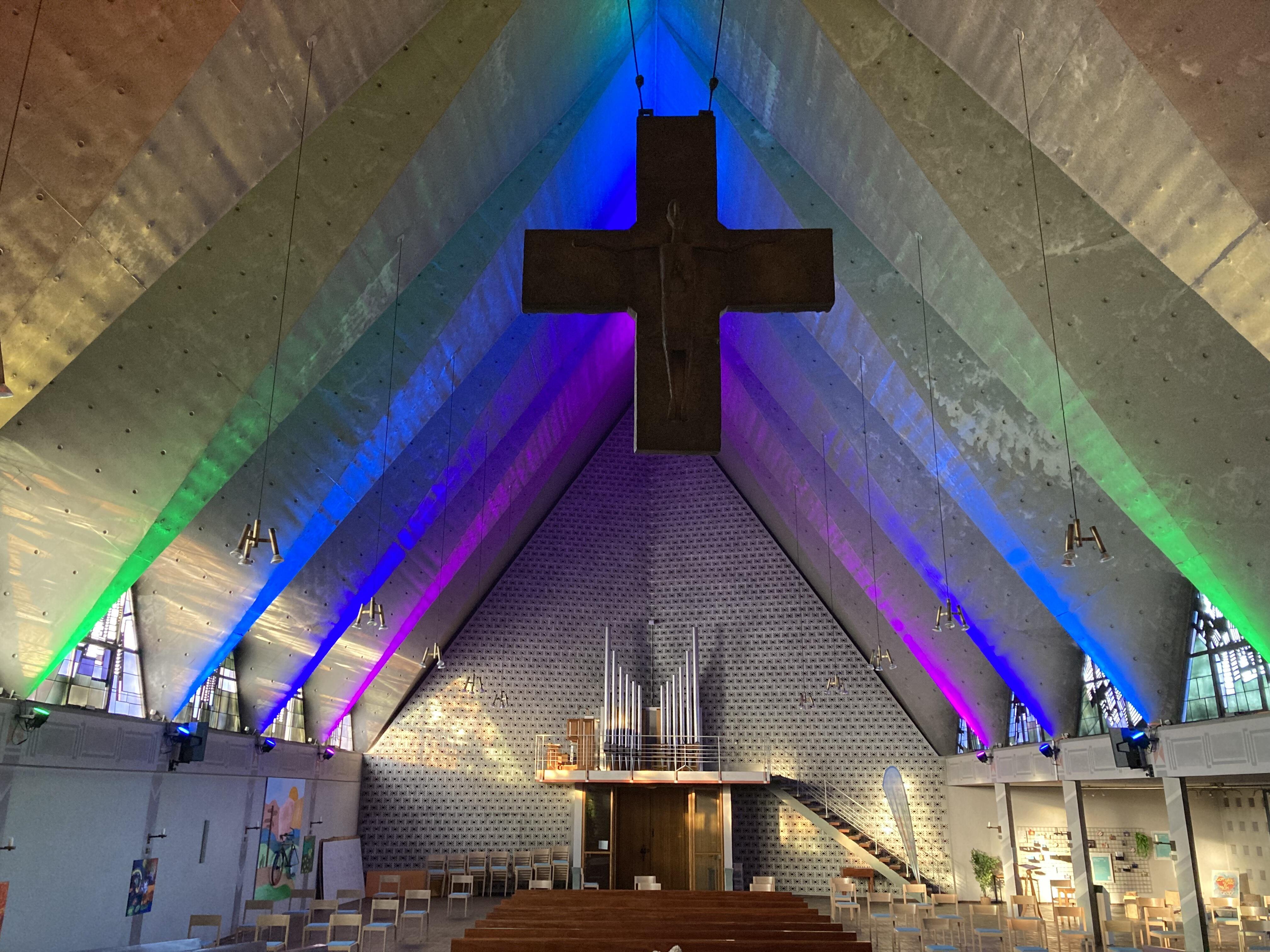 9. Nächte der Lichtkunst, Ausstellung, Kunstausstellung, Lichtkunst, NRW, Fahrradkirche Fröndenberg, S. Krauß